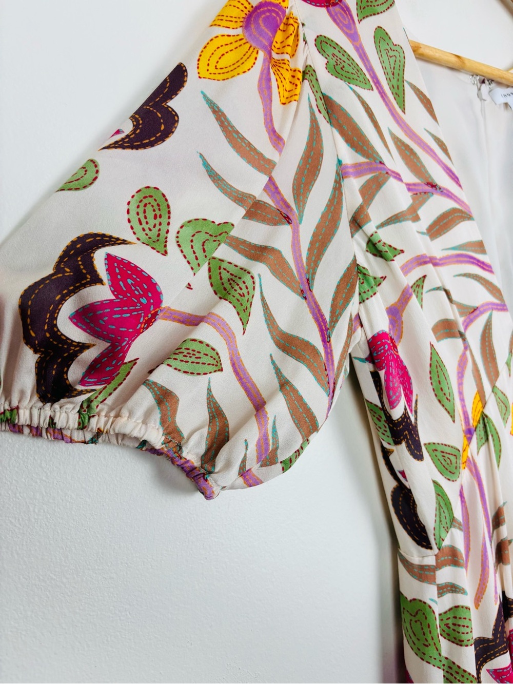 RHODE Ester Thread Embroidery Print Floral Puff Sleeve Maxi Dress. Size 4 - Picture 4 of 8